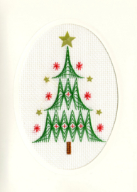 Christmas Tree Aida Greeting Card Cross Stitch Kit Bothy Threads