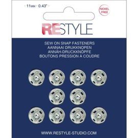 11mm Zilveren Aannaaidrukknopen | Restyle