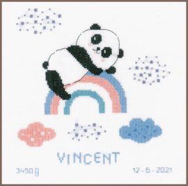 Panda op Regenboog | Aida Telpakket | Vervaco