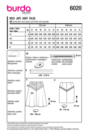 6020 Burda Naaipatroon | Rok in variaties