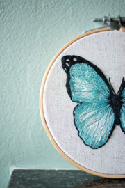 Blue Butterfly | modern embroidery kit | Daffy's DIY