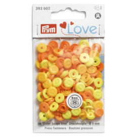 9mm Button Orange/Yellow Color Snaps Prym Love