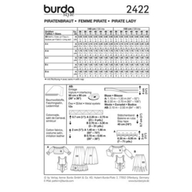 2422 Burda Naaipatroon | Piratenjurk in variaties