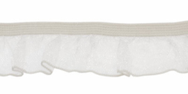 White 19mm/0.7" Ruffle Elastic