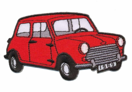 Rode Mini Cooper opstrijkbare applicatie