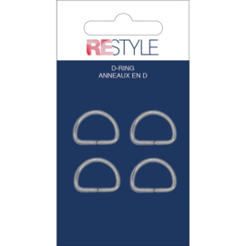 16mm 010 zilveren d-ringen - ReStyle