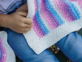 Happy Unicorn Stripes Blanket Crochet Durable Velvet