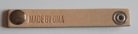 MADE BY OMA Leather Label with Press Fastener 