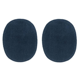 210 donker blauw elleboogstukken suede leer 13 cm x 10,5 cm | Restyle