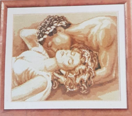 "The Kiss" by Manuel Lancé Pre Printed Canvas Vervaco