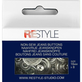 010 Naaivrije jeansknopen 16 mm | 8 stuks  | ReStyle