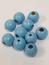 12mm/0.5" Light Blue Lacquered Wooden Beads