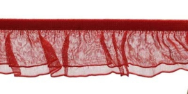 Red 27mm/1.1" Double Ruffle Elastic