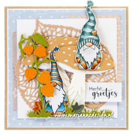 Sitting Gnome | Clear stamp & Snijmal | Marianne design