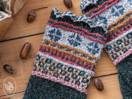 Fair Isle gloves Knitted Durable Forest