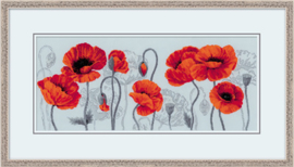 Scarlet Poppies | Aida Borduurpakket | Riolis