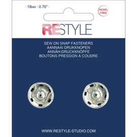 18mm Zilveren Aannaaidrukknopen | Restyle