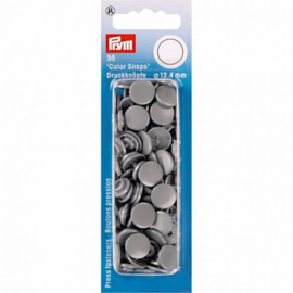 Silver Grey Round Color Snap Fasteners, 30 pcs. Prym