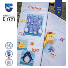 Baby diertjes - aida groeimeter - Vervaco telpakket