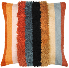 Boho Stripes Latch Hook/Chain Stitch Cushion Vervaco