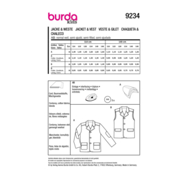 9234 Burda Sewing Pattern 116-146