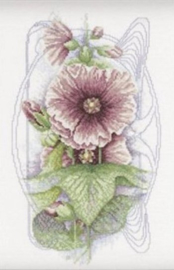 Borduurpakket bristly hollyhock Maria van Scharrenburg Eavenwave