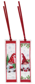 Christmas Gnomes Aida Bookmarks Cross Stitch Kit Vervaco