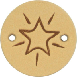 Ster - 2cm ronde leren label Durable