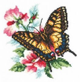 Swallowtail Butterfly Aida Magic Needle Telpakket