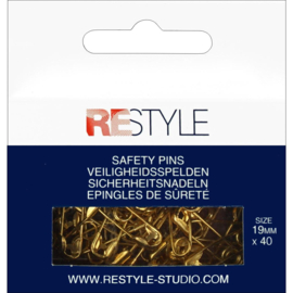 19mm gouden veiligheidsspelden - 40 stuks - ReStyle