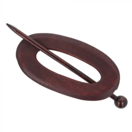 Oval Wooden Shawl Pin