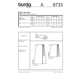 6733 Burda Naaipatroon | Rok in variaties