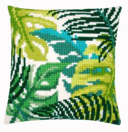 Botanical Leaves Canvas Cushion Vervaco