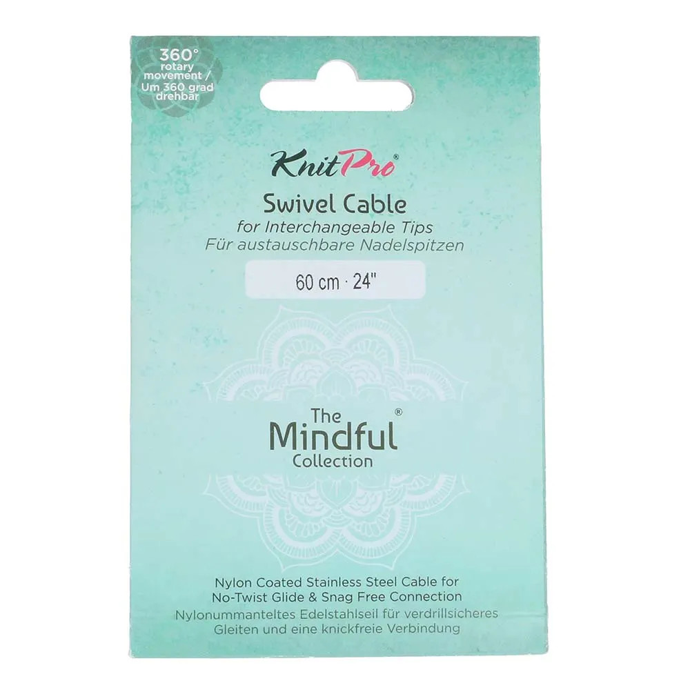 60cm the Mindful collection Swivel stainless steel kabel | 360°| KnitPro