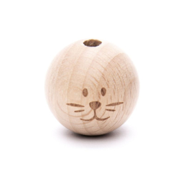 Cat 25mm 2 Wooden Beads Durable 