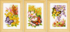 Butterflies & Flowers set of 3 Vervaco Minature