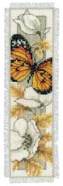 Butterfly and Flowers II Aida Bookmark Cross Stitch Kit Vervaco