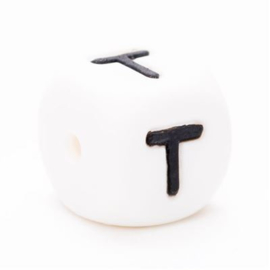 T 12mm Silicone Letter Bead