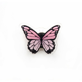 Pink Butterfly needle minder - Leti Stitch