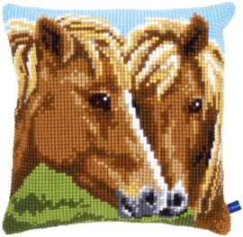 Horses Canvas Cushion Vervaco