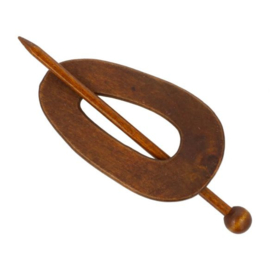 Dark Peer Wooden Shawl Pin