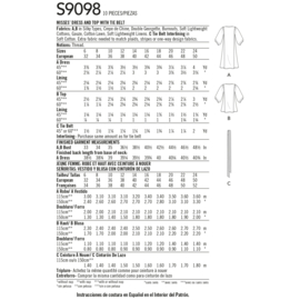 9098 H5 Simplicity Sewing Pattern 32-40