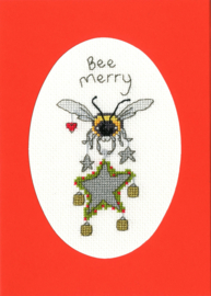 Bee Merry | Aida telpakket kaart | XMAS45 | Bothy Threads