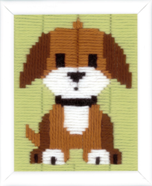 Brown Dog Long Stitch Vervaco