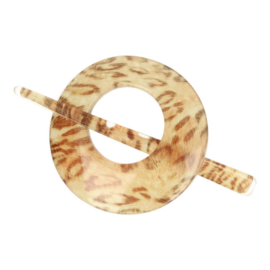 Leopard Print Marble Round Shawl Pin