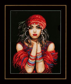 Gypsy Girl - Ziguenerin Aida Borduurpakket Lanarte