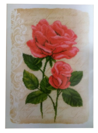 Red Roses Linen Vervaco