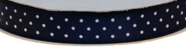 Dark Blue 15mm/0.6" Double Sided Satin Ribbon with Dots