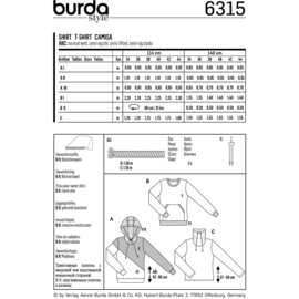 6315 Burda Naaipatroon | Shirt in variaties