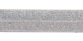 Silver 20mm/0.8" Elastic Bias Binding